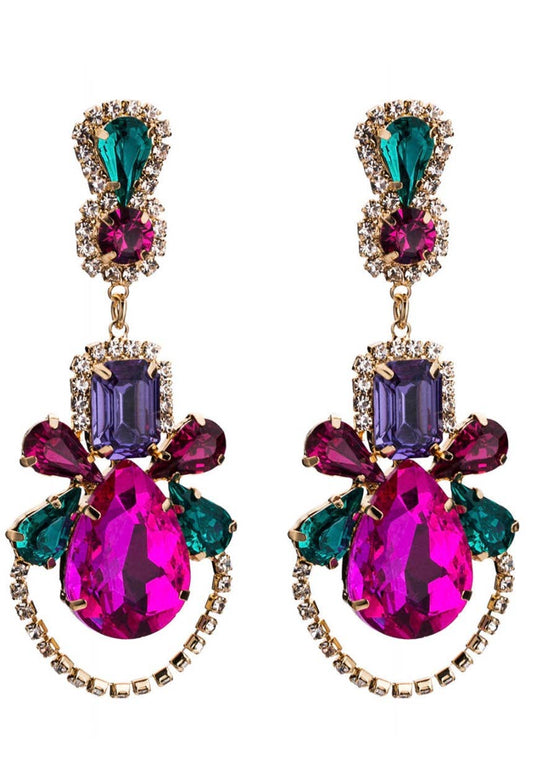 Baroque Marquis Rhinestone Earrings by Hoopla