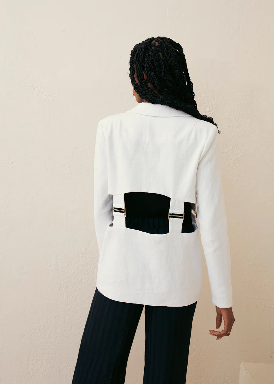 Linen Cut-Out Blazer by Hilary McMillan