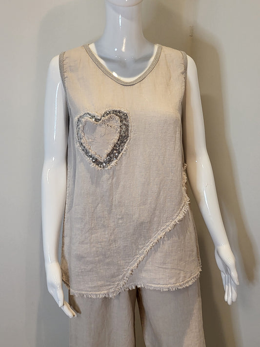 Linen Bling Tank by Paolo Tricot