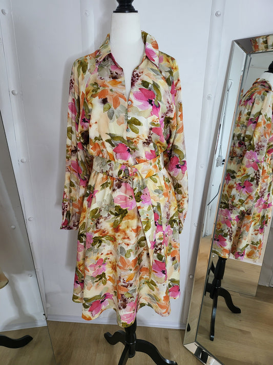 Watercolour Flower Print Dress by EsQualo