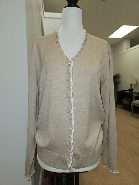 Ruffle Trim Cardigan by Brandtex