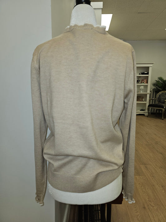 Ruffle Trim Cardigan by Brandtex