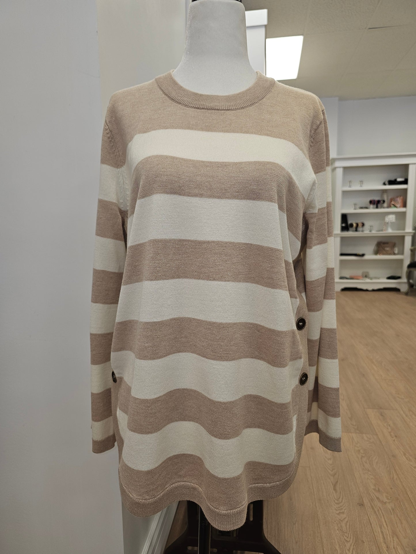 Luxe Fine Knit Sweater by Jensen Knit Tops Jensen Beige