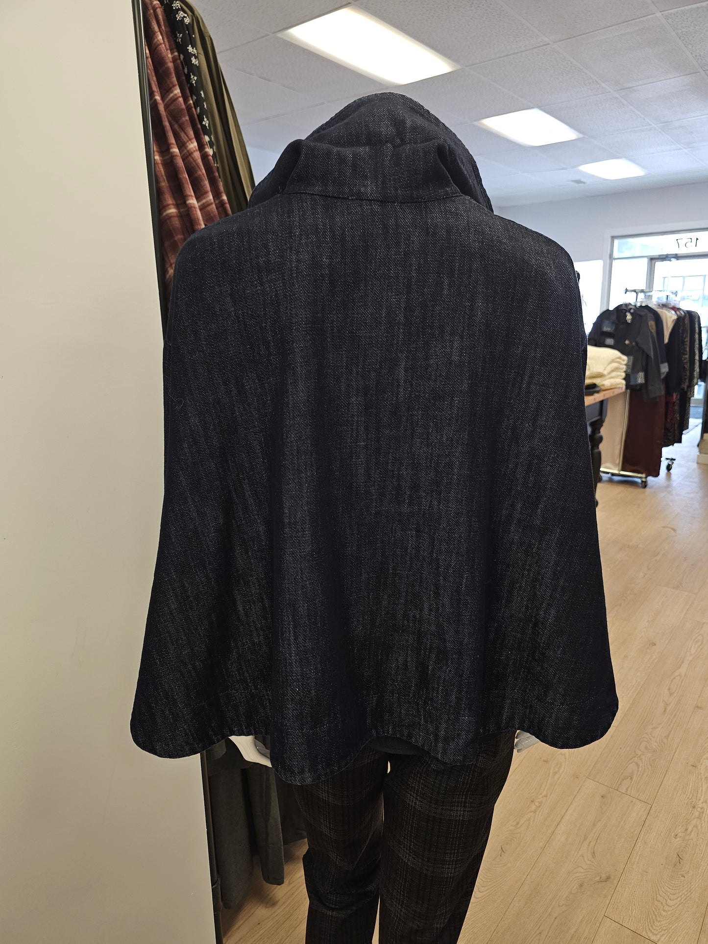 Cropped Swing Coat by Elissia Denim Jacket Elissia