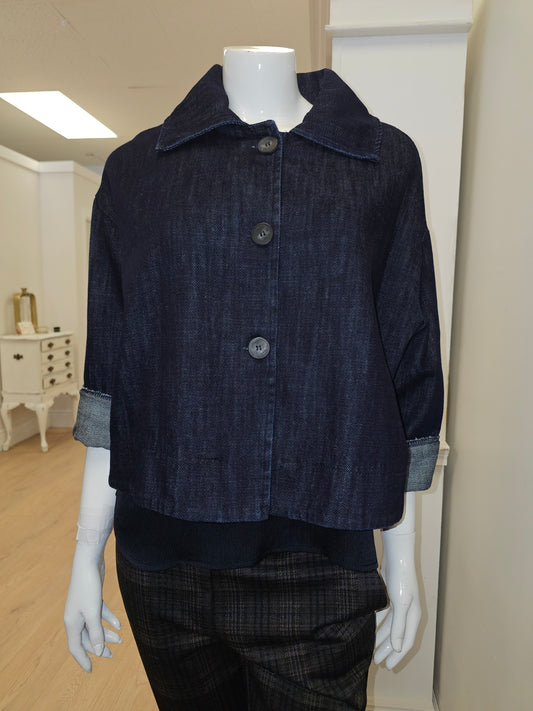 Cropped Swing Coat by Elissia Denim Jacket Elissia Denim