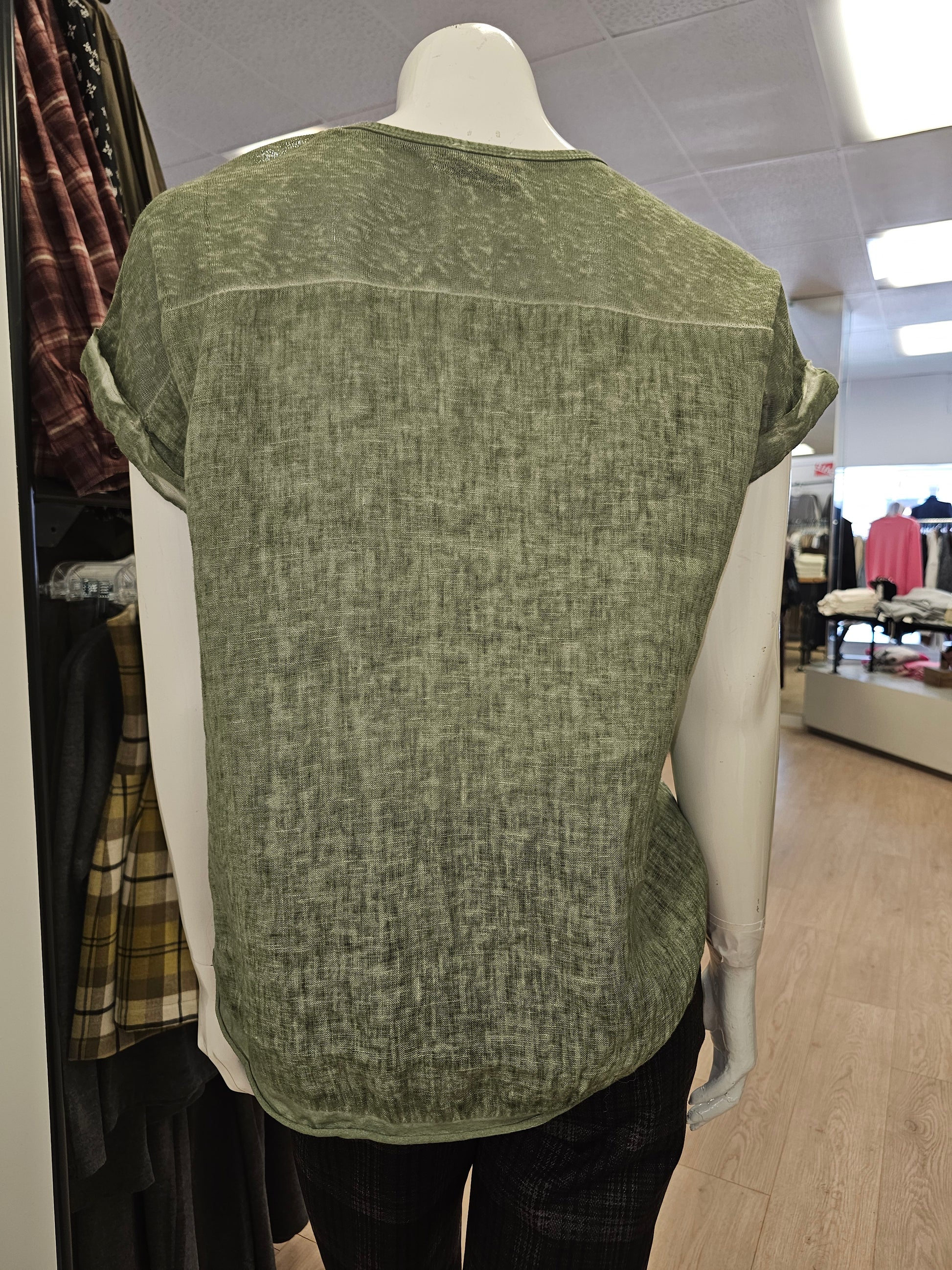 Cap Sleeve Linen T-shirt by Elissia Europe Tee Shirt Elissia Europe
