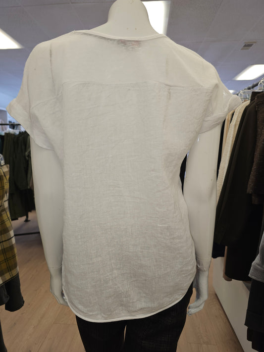 Cap Sleeve Linen T-shirt by Elissia Europe Tee Shirt Elissia Europe