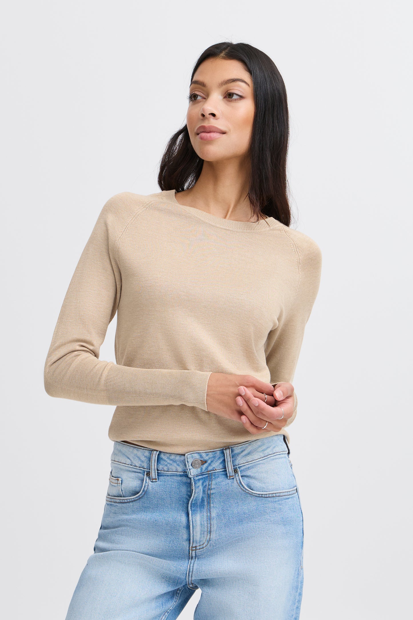 Knit Pullover Cuff Detail by b.young Knits & Sweaters b.young Marshmallow