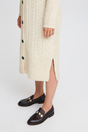 Long Cable Knit Cardigan by b.young Apparel b.young