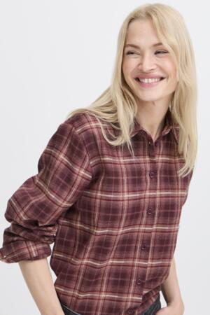 Button Down Brushed Shirt Blouse b.young