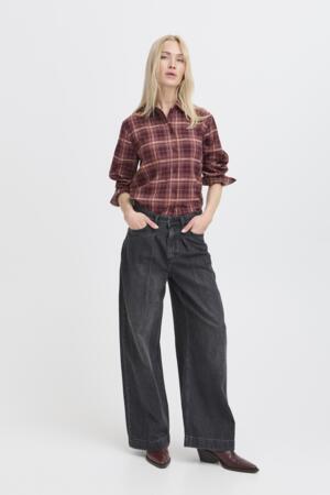 Button Down Brushed Shirt Blouse b.young