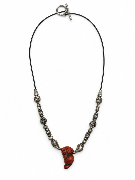 Indian Resin with Moroccan Silver Beads by Rhondi Rocks Jewelry Rhondi Rocks