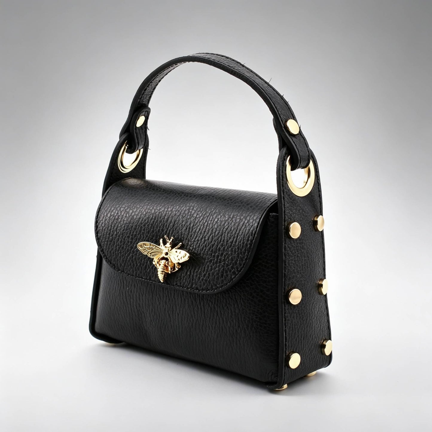 Bee Happy Mini Leather Crossbody Bag Purse Nanabags
