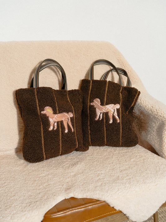 Sherpa Tote Bag by Lost Pattern NYC - Chocolate Purse Lost Pattern NYC