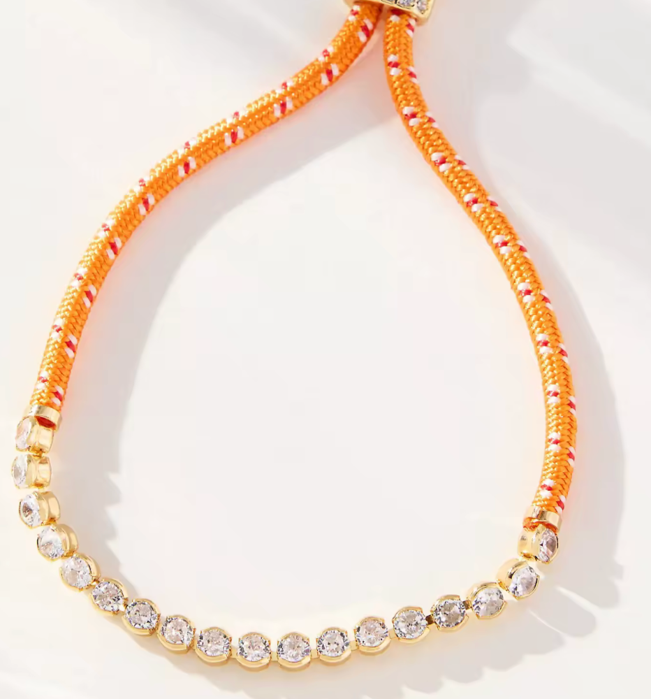 Colourful Cord Tennis Bracelet by HoopLa Bracelet HoopLa Tangerine