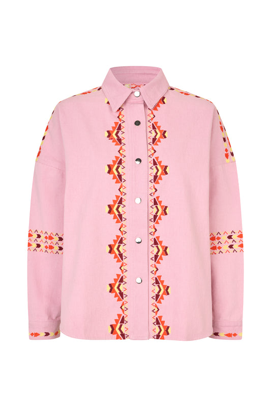 Veida Overshirt by Lollys Laundry Overshirt Lollys Laundry Pink