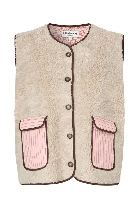 Jace Love Vest by Lollys Laundry Vest Lollys Laundry Beige