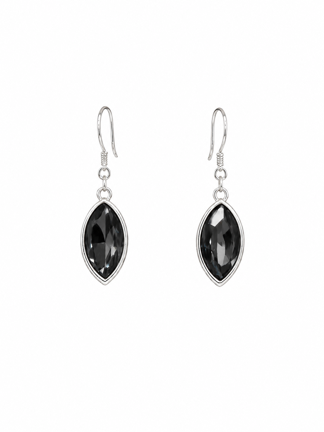Black Gem Drop Earrings Accessories King of Glitz