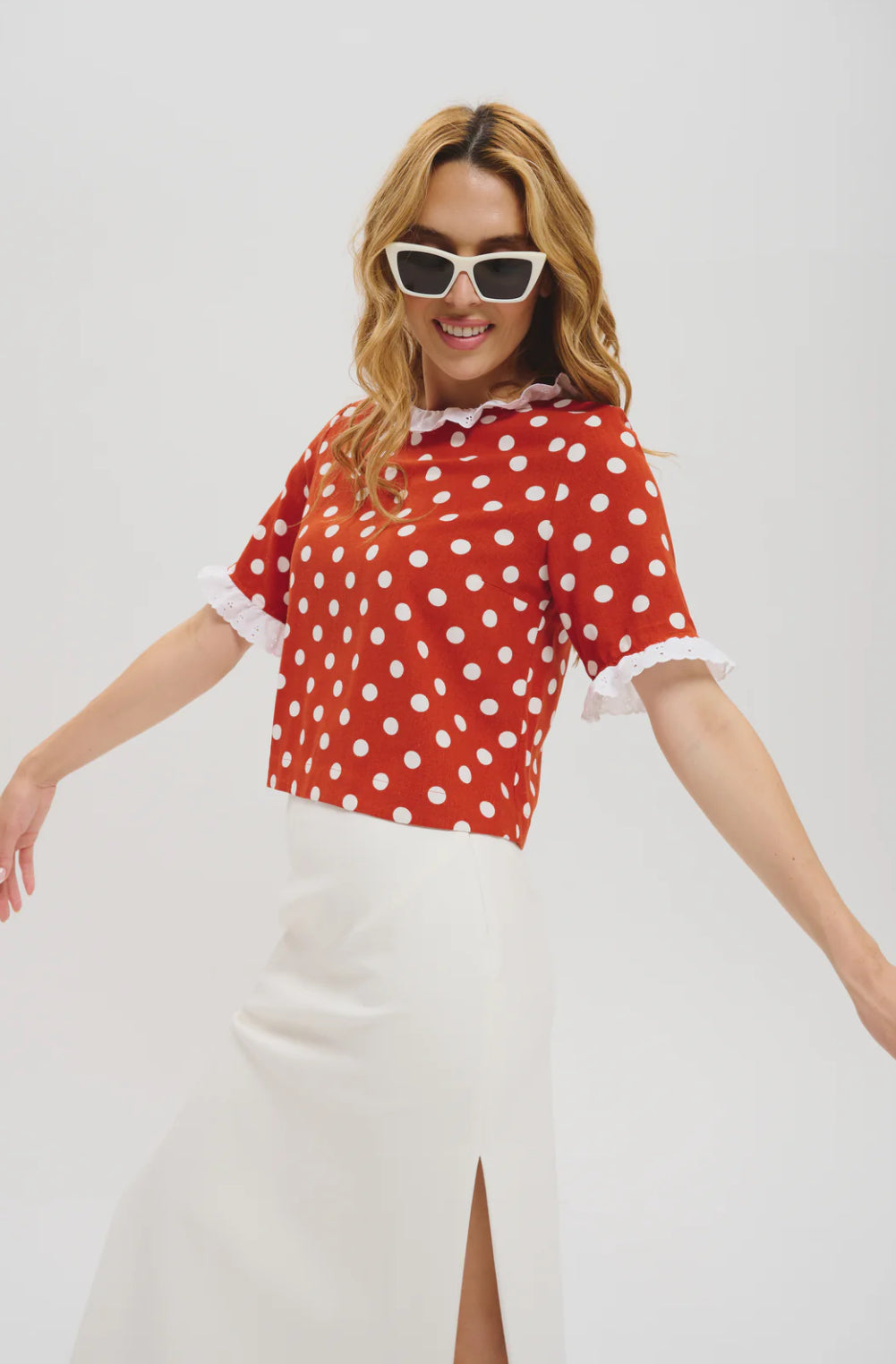 Polka Dot Short Sleeve by Lele de Baltzac Blouse Lele de Baltzac