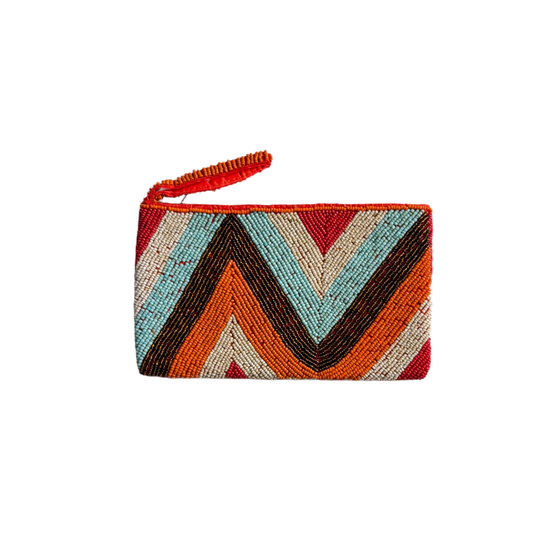 Beaded Zig Zag Clutch Purse Purse Suzie Blue Canada Orange