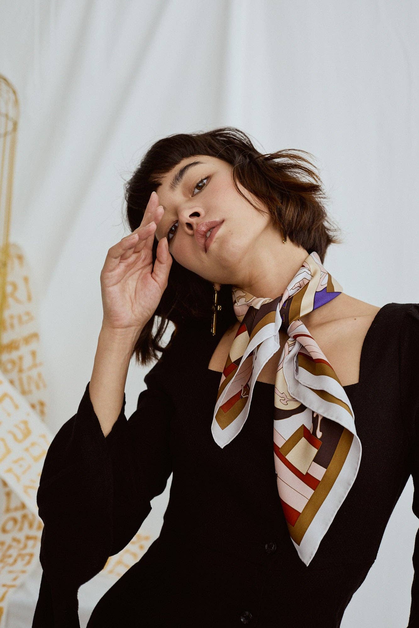 Bandana Silk Scarf by Lost Pattern NYC - "The Kiss" Accessories Lost Pattern NYC