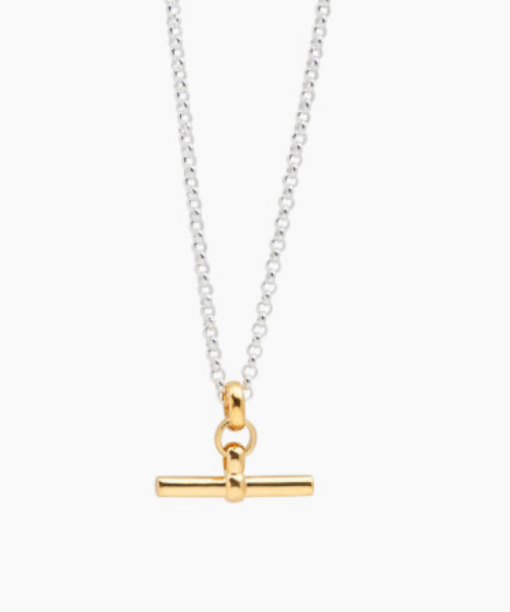 T Bar Steel 14K Gold by HoopLa Jewelry HoopLa