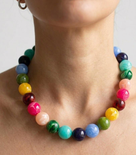Genuine Gemstone Bead Necklace by Hoopla Jewelry HoopLa