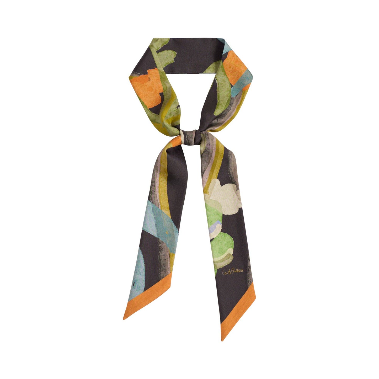Silk Twill Skinny Scarf by Lost Pattern Accessories Lost Pattern NYC