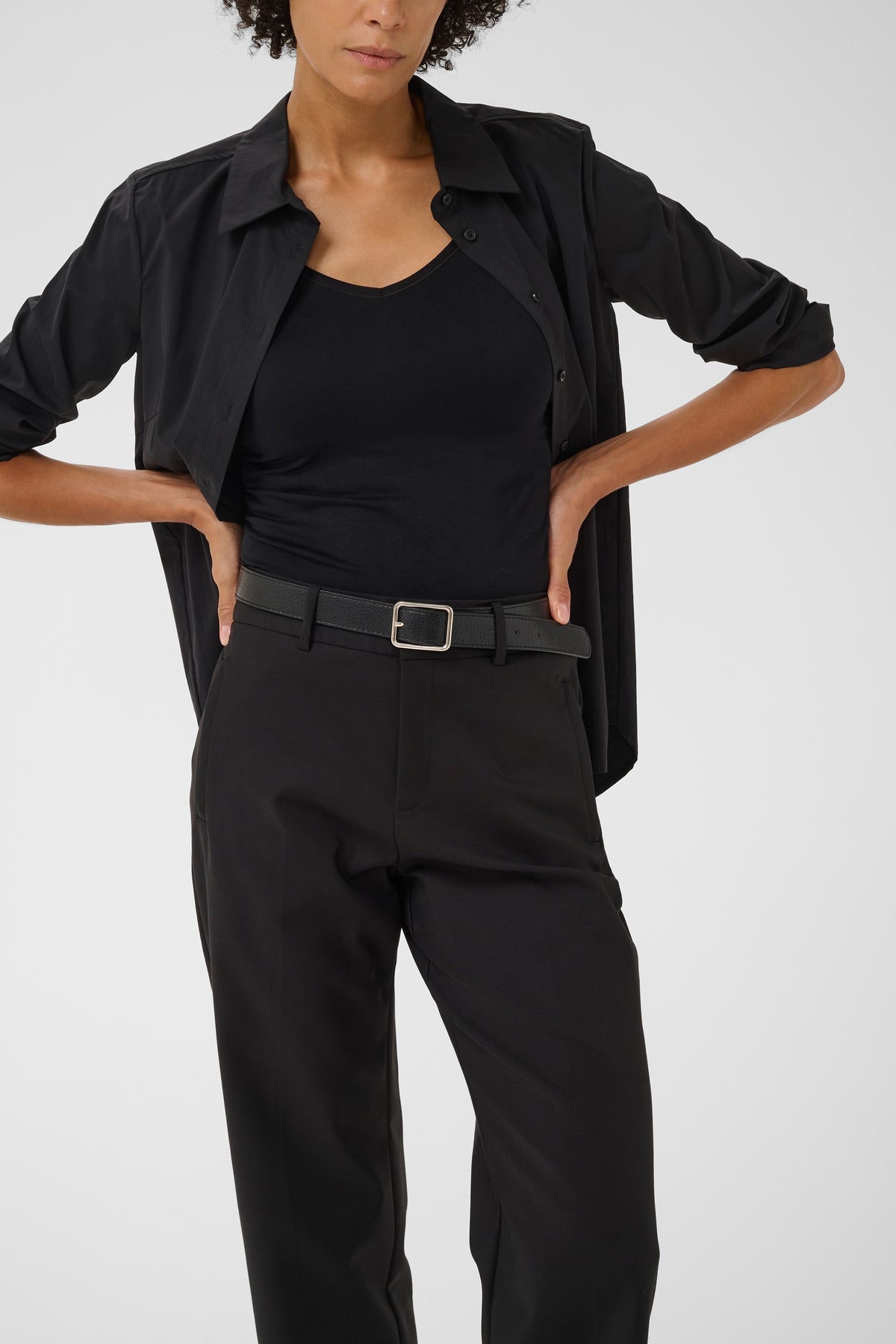 NeyanaPW Cotton Blend Stretch Trousers by Part Two Trousers & Pants PART TWO Black