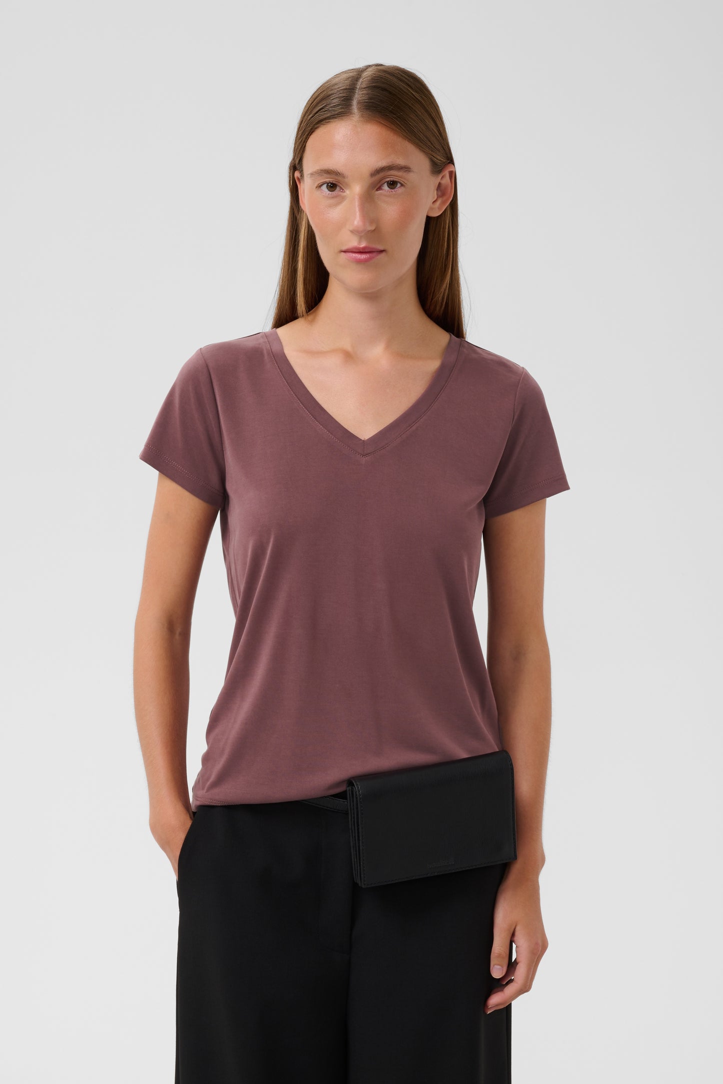 Columbine V-neck T-Shirt by Soaked in Luxury Tops Soaked In Luxury Huckleberry