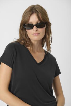 Columbine V-neck T-Shirt by Soaked in Luxury Tee Shirt Soaked In Luxury Black