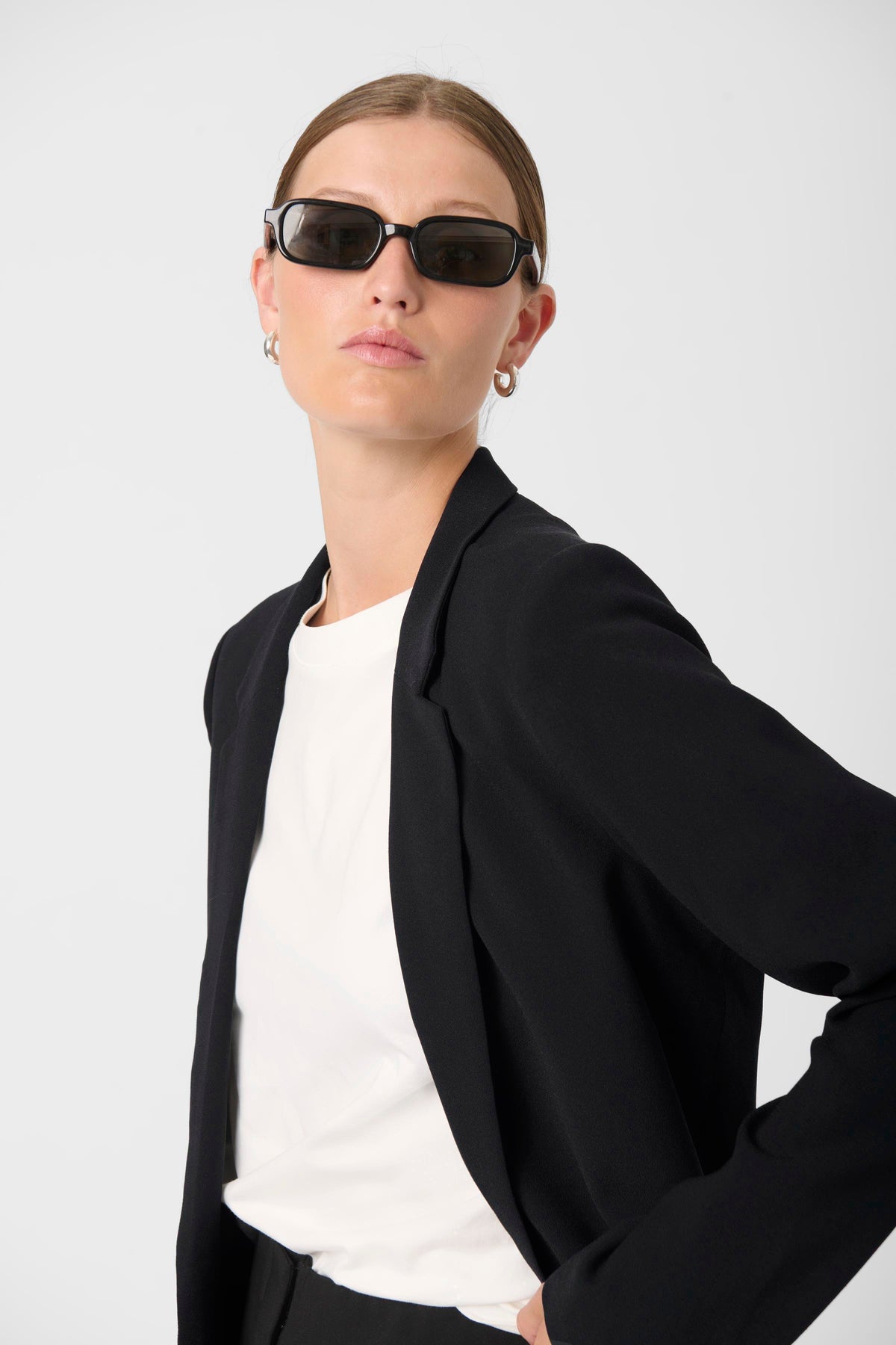Shirley Blazer in Long Sleeve by Soaked in Luxury Suiting SOAKED IN LUXURY Black