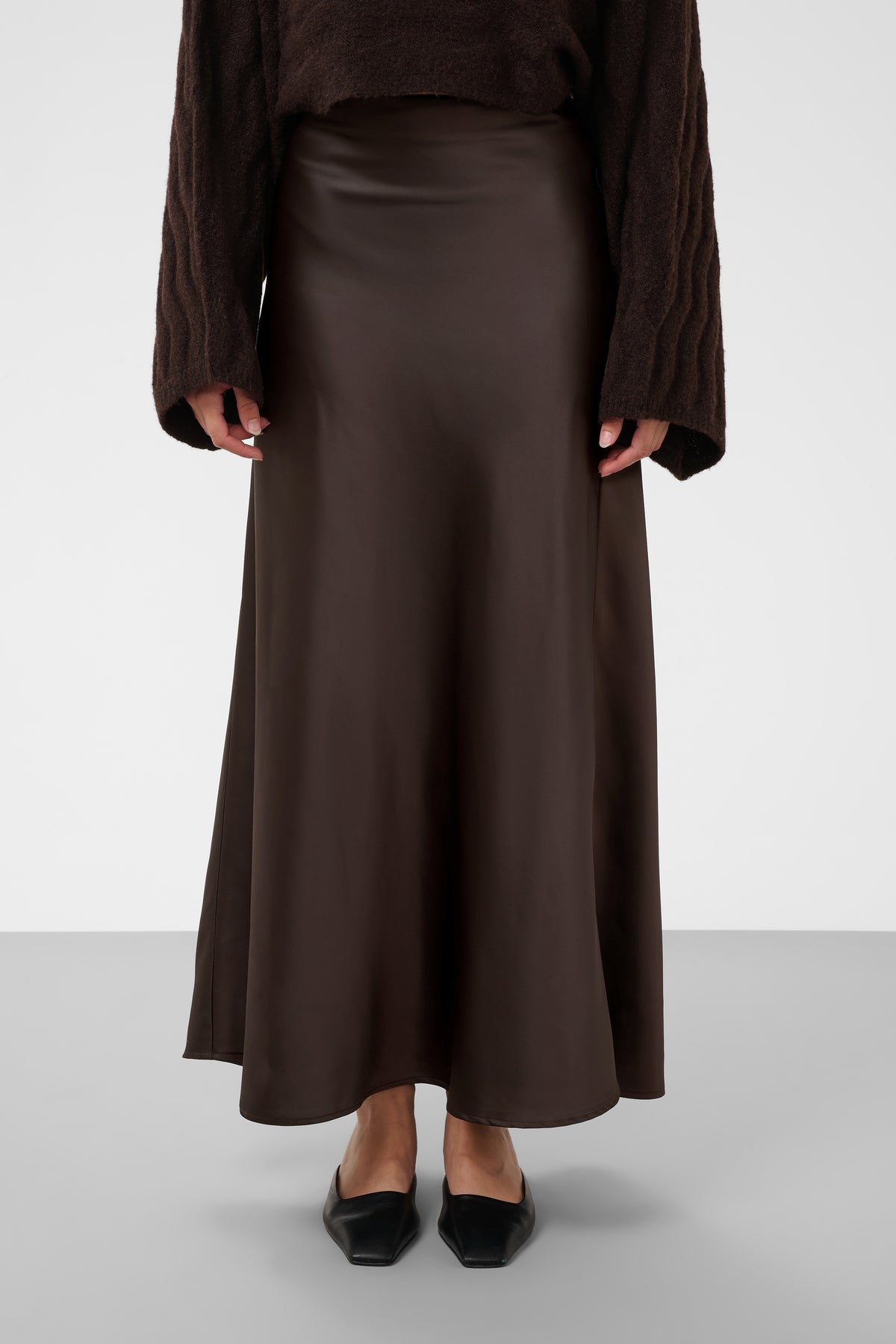 Soaked in Luxury Anna Satin-Look Midi Skirt