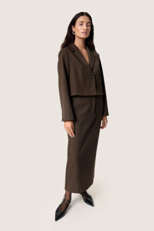 Corinne Pencil Skirt by Soaked in Luxury Apparel Soaked In Luxury Brown