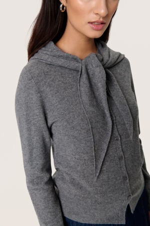 Molina Scarf Sweater by Soaked in Luxury Apparel Soaked In Luxury Grey Melange