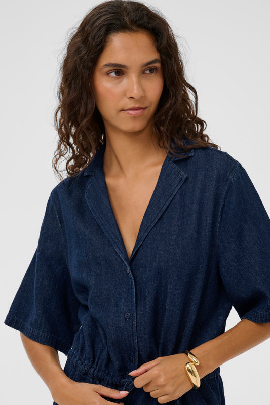 Chaman Zaya Jumpsuit by Soaked in Luxury Jumpsuit Soaked In Luxury Dark Blue Denim