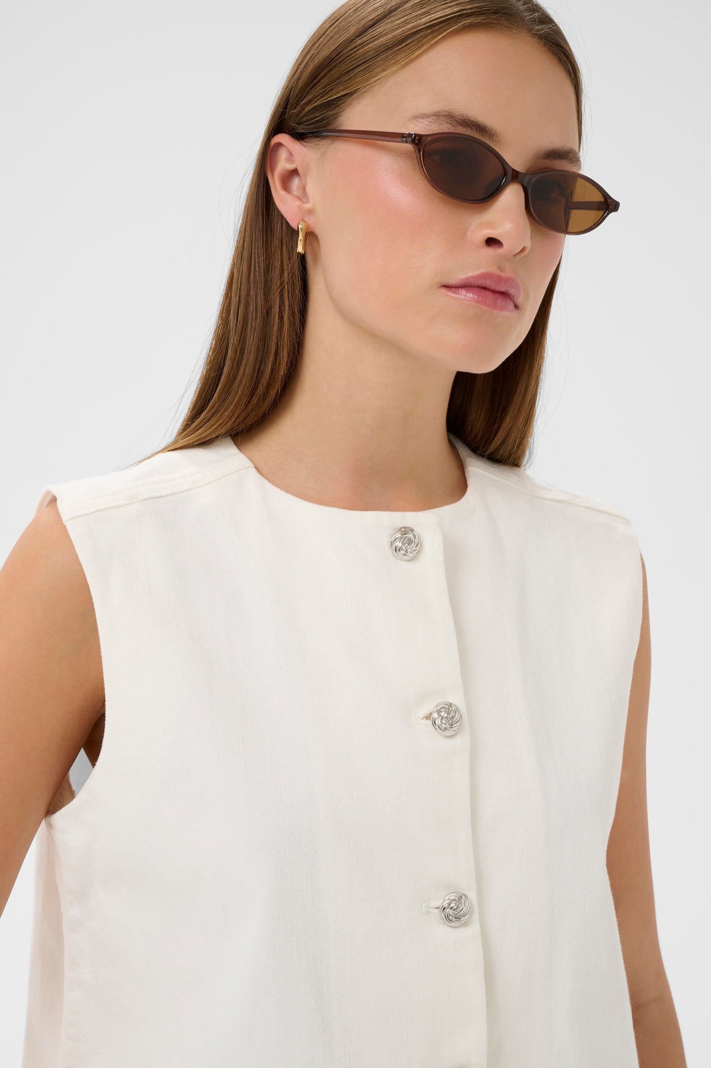 Rina Waistcoat by Soaked in Luxury Vest Soaked In Luxury Whitecap Gray