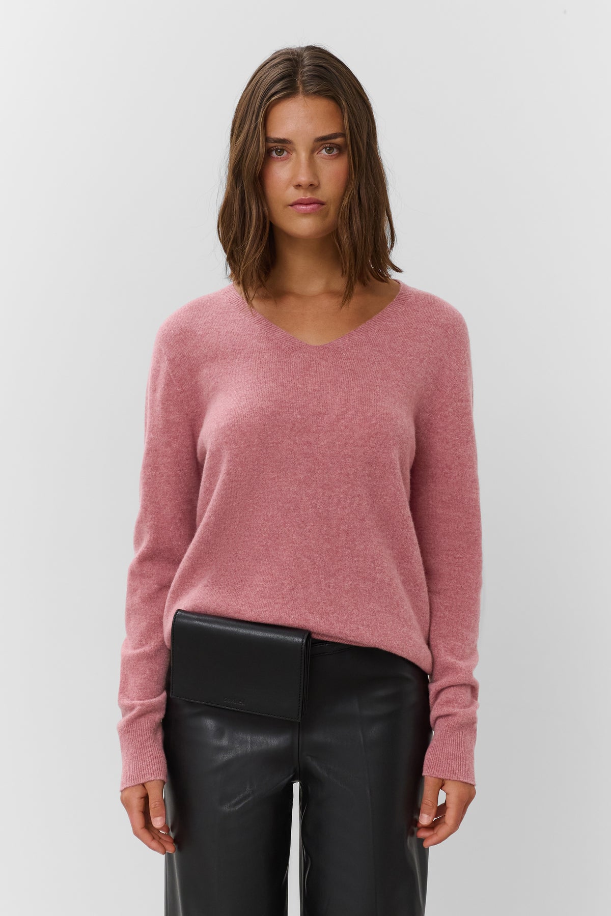 Sida Seamless Wool V-Neck Sweater by Soaked in Luxury