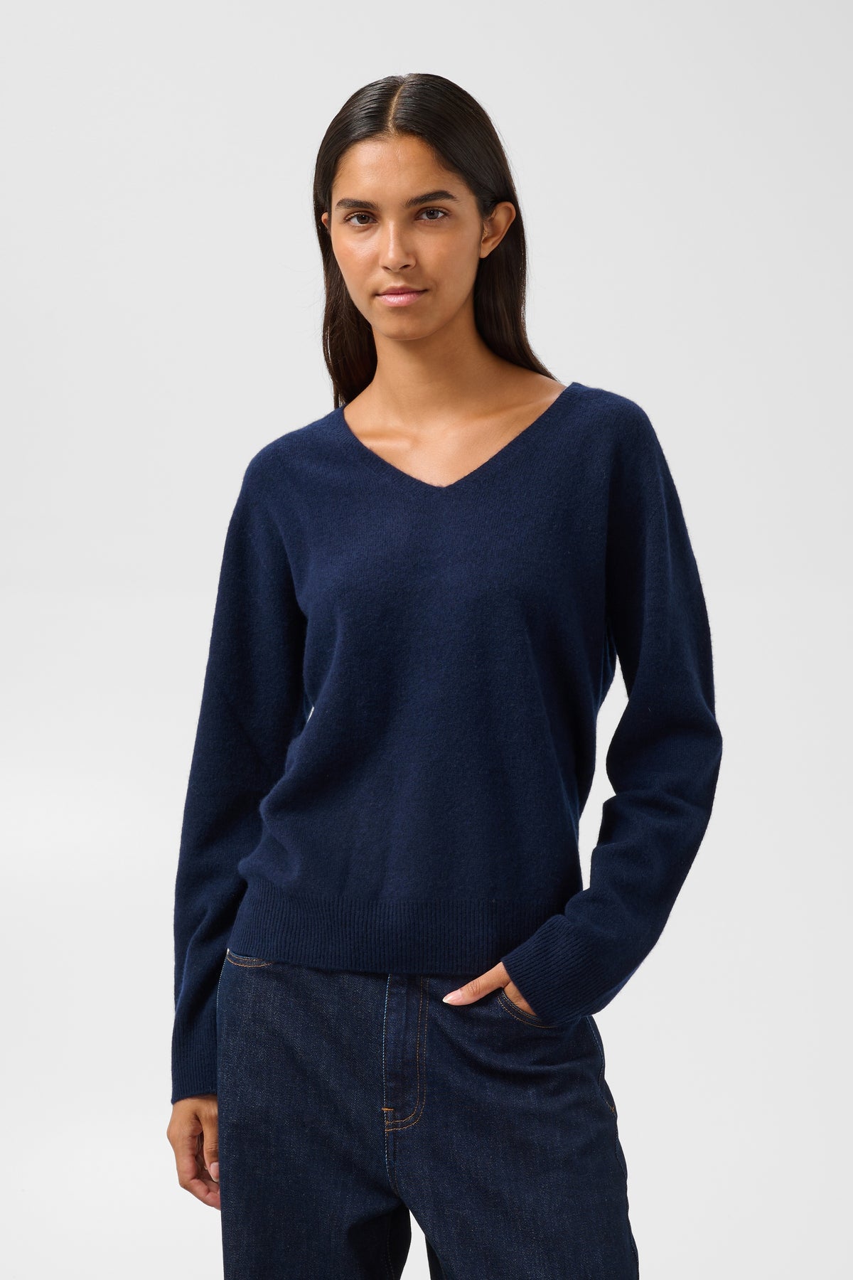 Sida Seamless Wool V-Neck Sweater by Soaked in Luxury