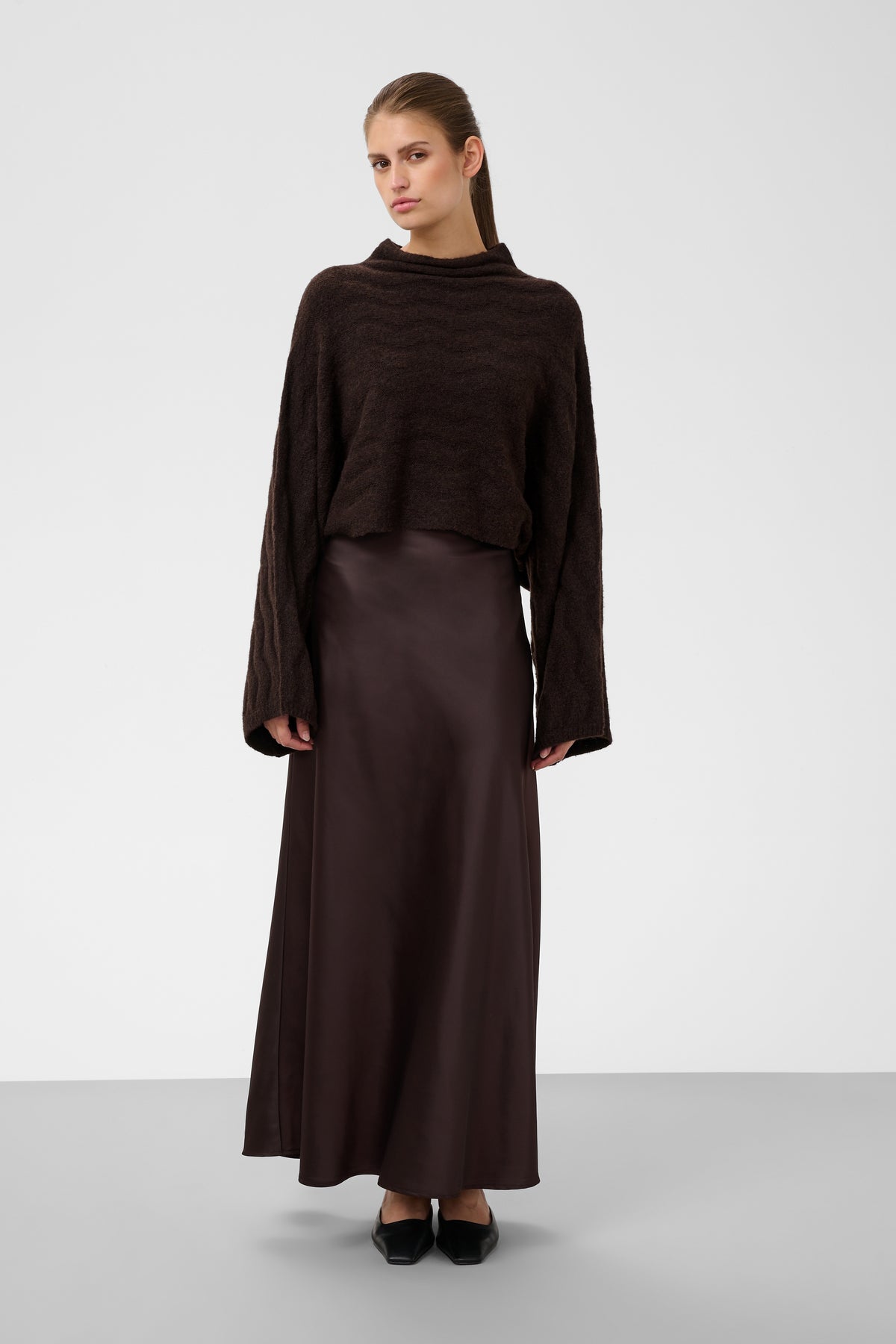 Idalia Wool-Blend Poncho Sweater by Soaked in Luxury Knitwear & Sweaters SOAKED IN LUXURY