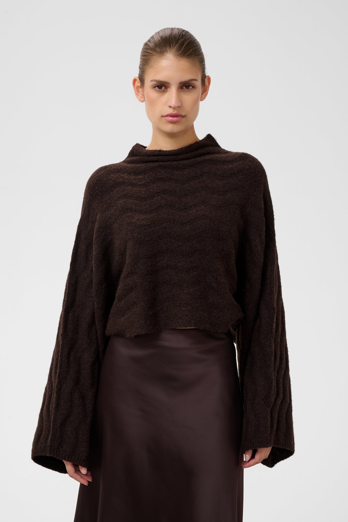 Idalia Wool-Blend Poncho Sweater by Soaked in Luxury Knitwear & Sweaters SOAKED IN LUXURY