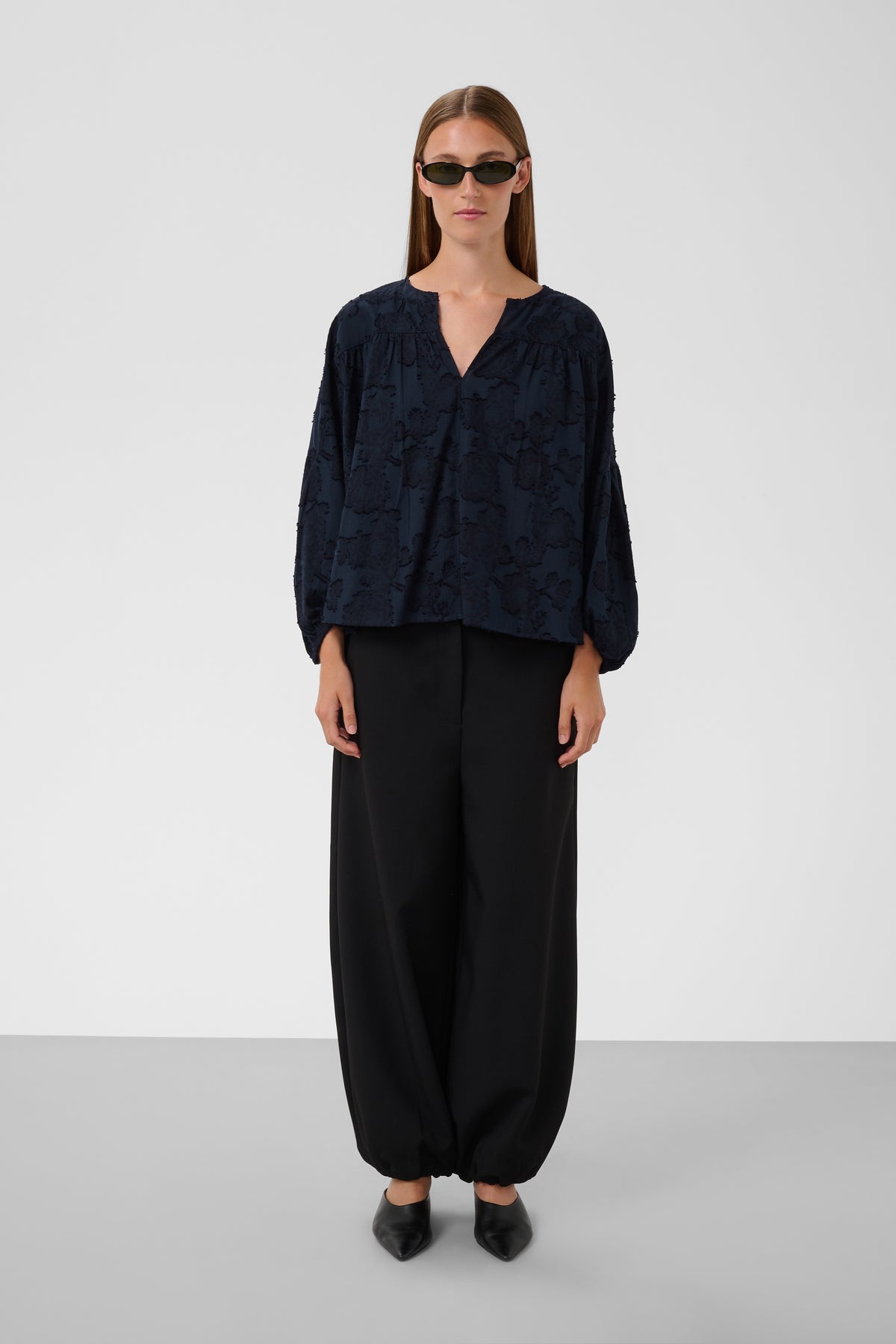 Aronia Textured Cotton Blouse by Soaked in Luxury