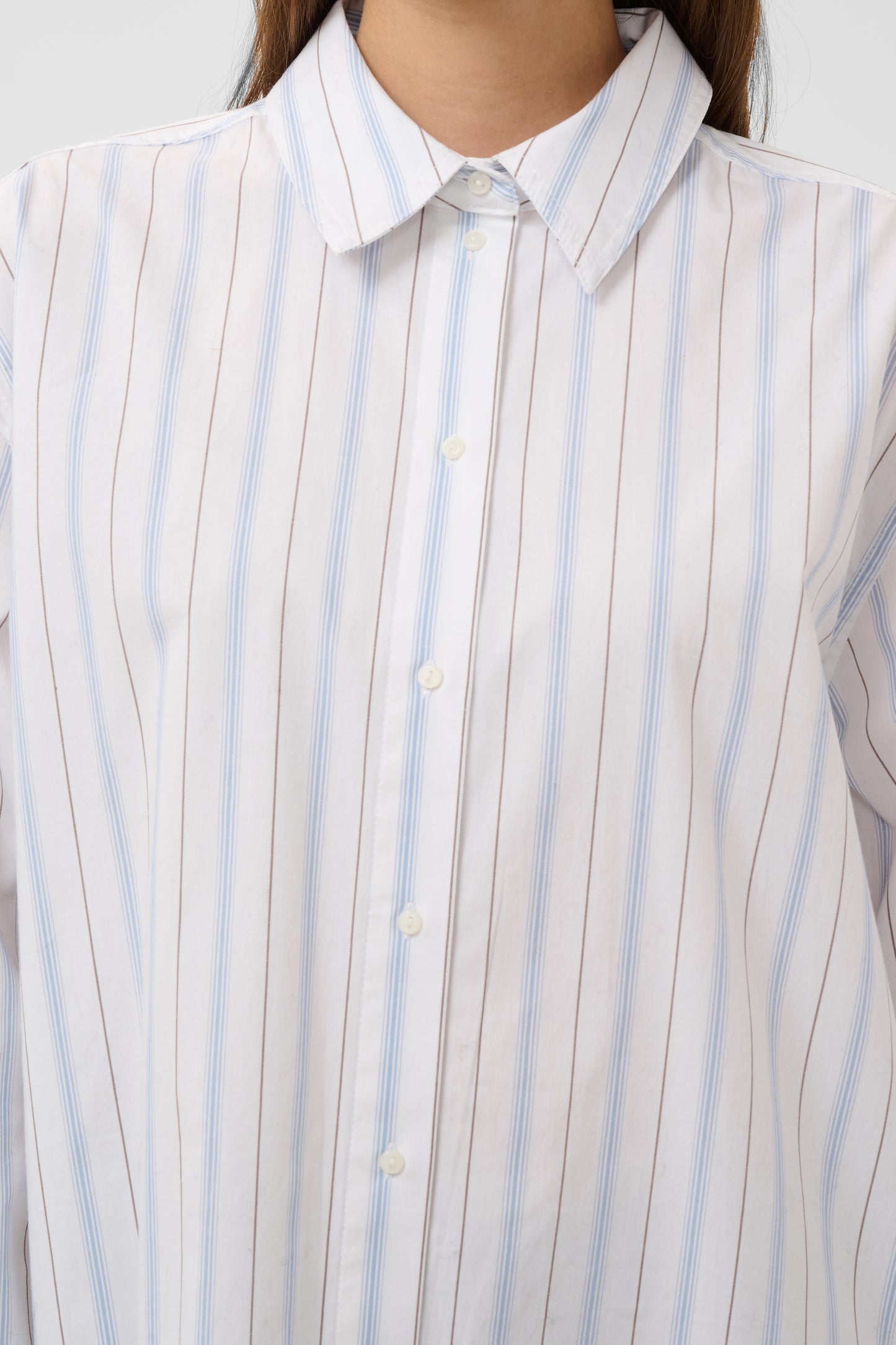 Noelle Striped Poplin Shirt by Soaked in Luxury