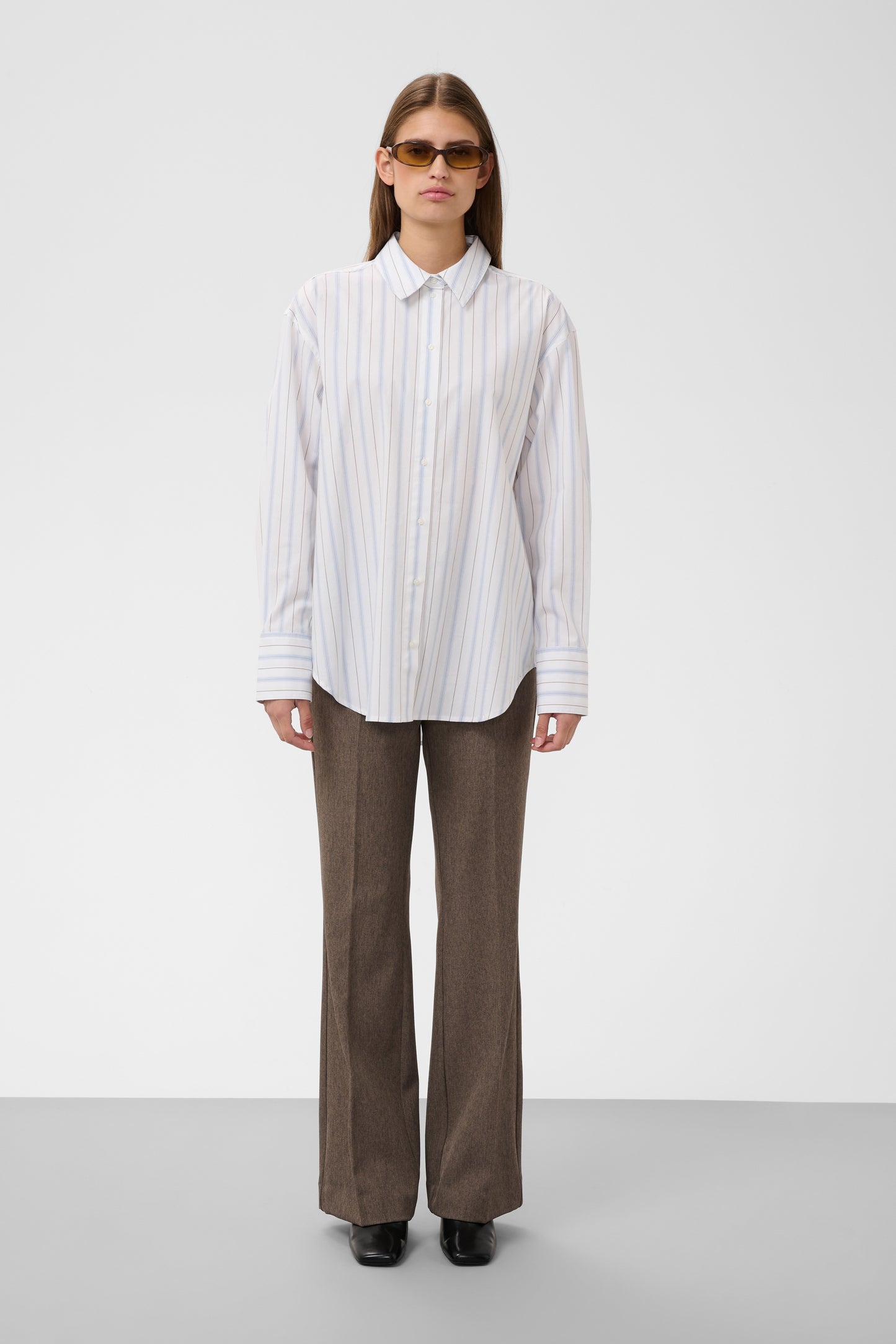 Noelle Striped Poplin Shirt by Soaked in Luxury