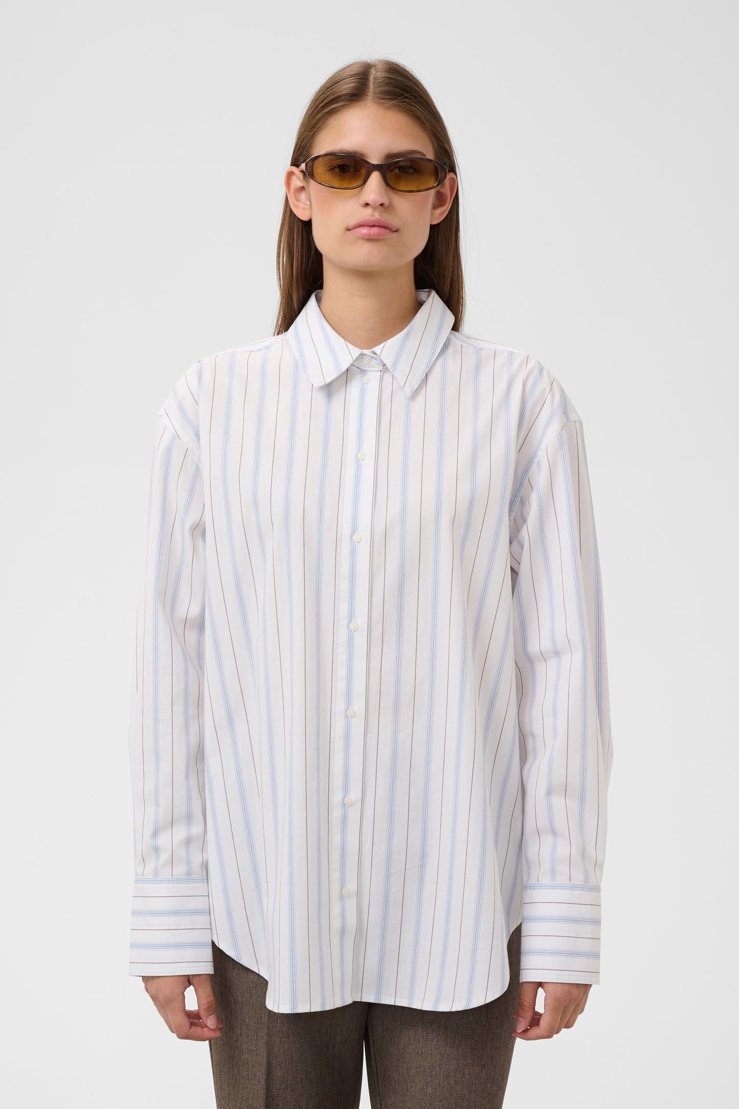 Noelle Striped Poplin Shirt by Soaked in Luxury
