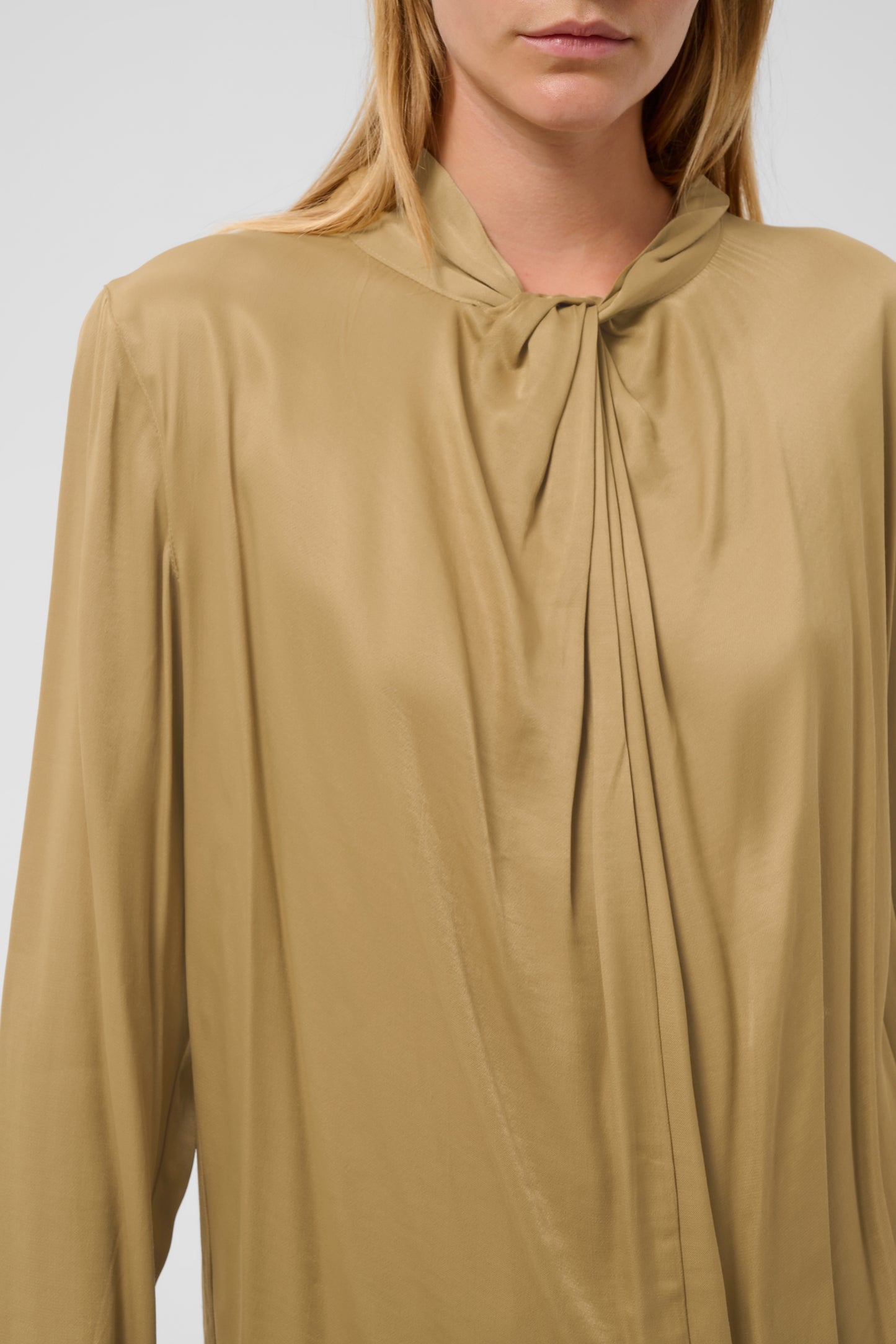 Nadeya Tie-Neck Blouse in Fennel Seed by Soaked in Luxury