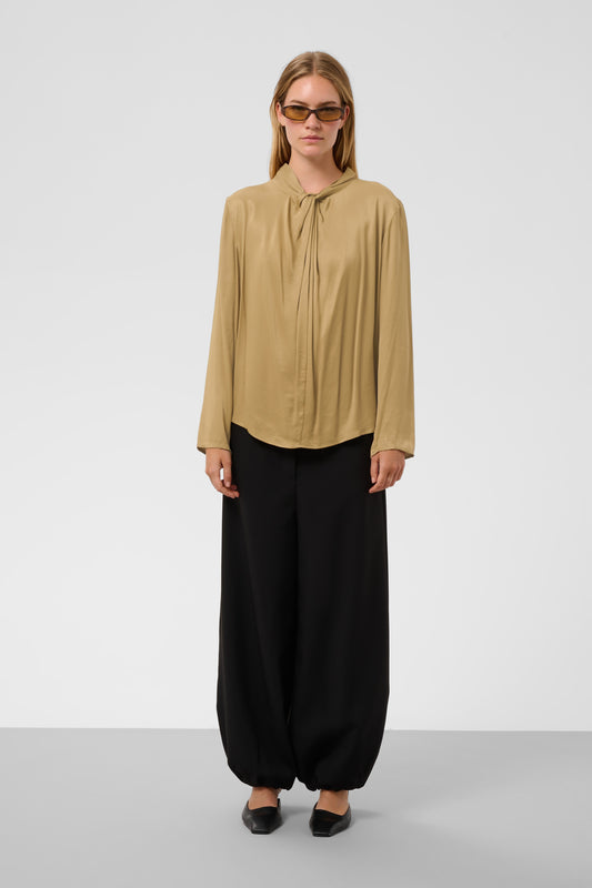 Nadeya Tie-Neck Blouse in Fennel Seed by Soaked in Luxury