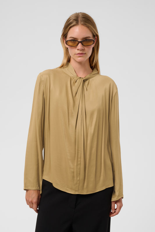 Nadeya Tie-Neck Blouse in Fennel Seed by Soaked in Luxury