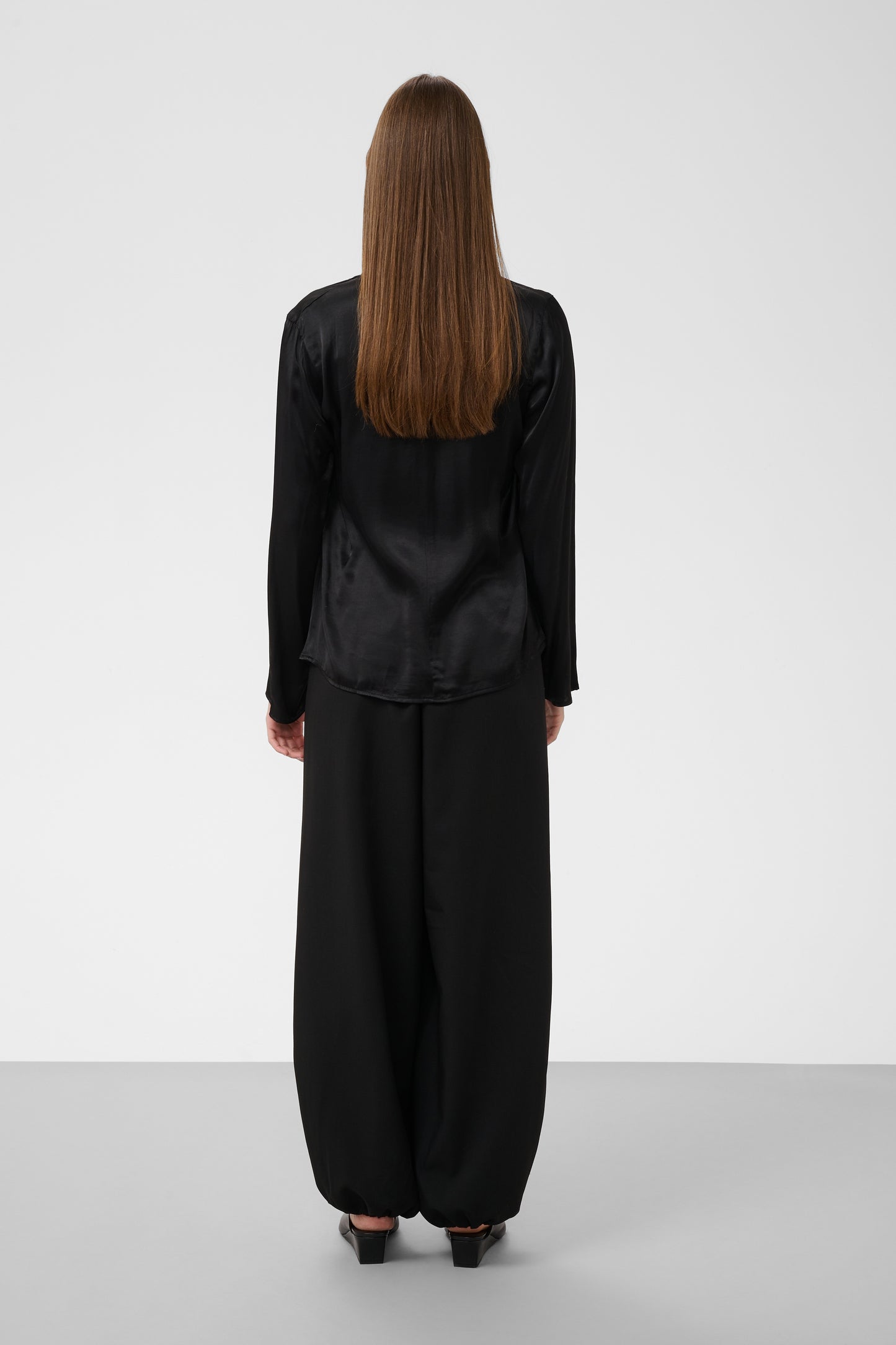 Nadeya Tie-Neck Blouse in Black by Soaked in Luxury