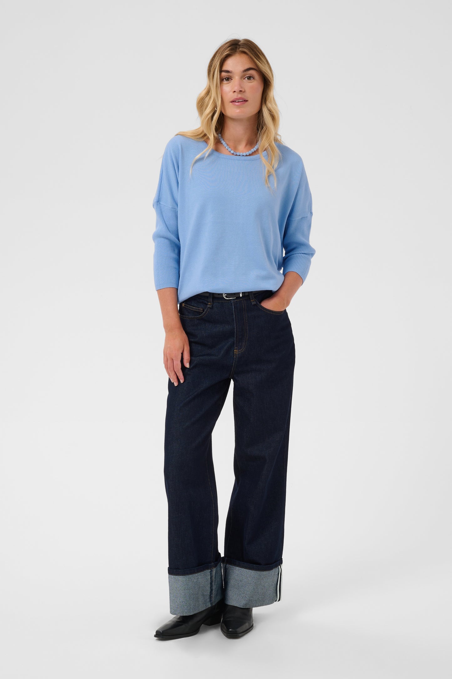 Mila R-Neck Pullover by Saint Tropez Basics SAINT TROPEZ